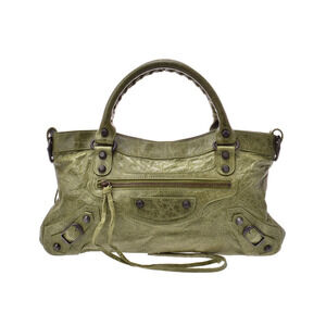 Balenciaga The First Green Lambskin Handbag Strap